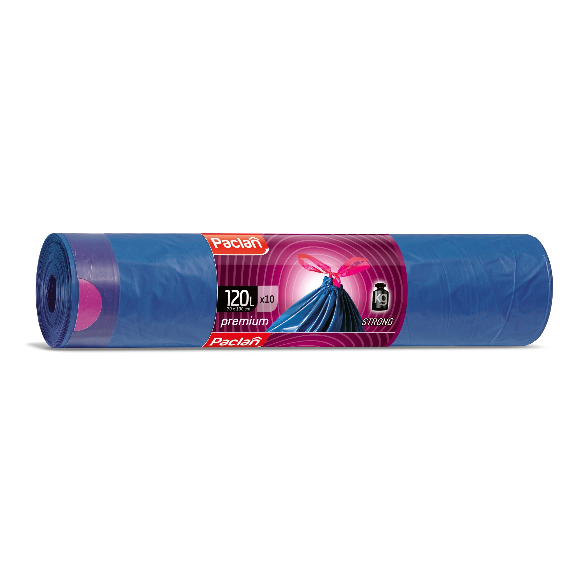 Saci menajeri cu snur Paclan Premium Strong 120l gri 70cmx100cm 10buc